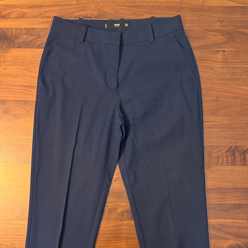 Mango Classic Navy Ankle Pants